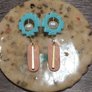 🦪Aztec Inspired Pearl Earrings🦪